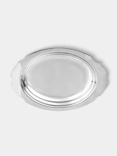 Antique And Vintage Mid-century Silver-plated Oval Platter
