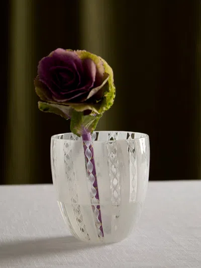 Antique And Vintage Mid-century Venini Murano Glass Vase  Abask Luxury Gift In Transparent