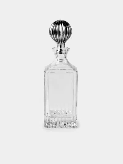 Antique And Vintage Mid-century Silver-plated And Crystal Decanter