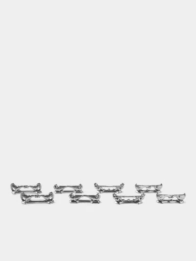 Antique And Vintage Mid-century Silver-plated Animals Knife Rests (set Of 8)
