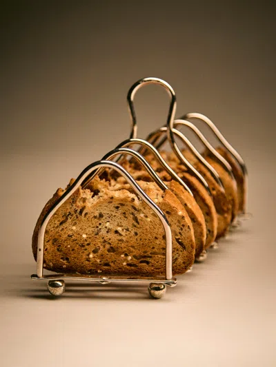 Antique And Vintage Mid-century Silver-plated British Extending Toast Rack