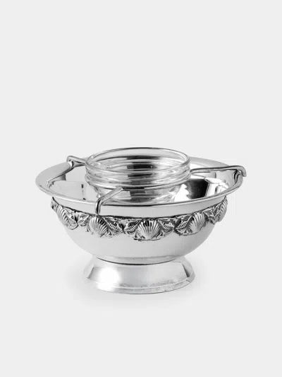 Antique And Vintage Mid-century Silver-plated Caviar Dish
