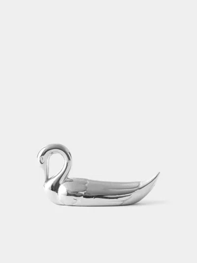 Antique And Vintage Mid-century Silver-plated Swan Knife Rests (set Of 8)