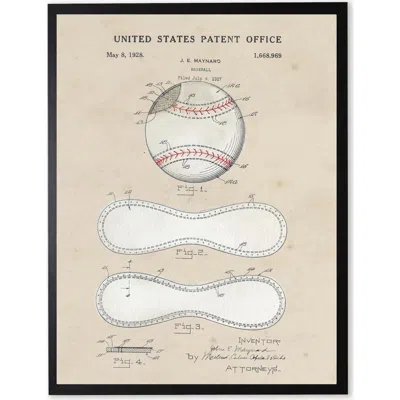 Antique Curiosities Baseball Patent In Multi