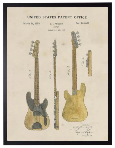 Antique Curiosities Electric Guitar Patent In Transparent