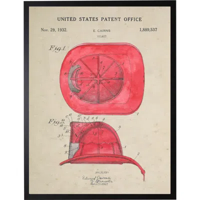 Antique Curiosities Fireman's Helmet Patent In Transparent