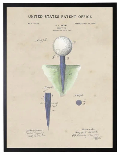 Antique Curiosities Golf Tee Patent In Transparent