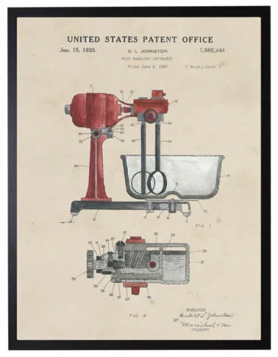 Antique Curiosities Kitchen Mixer Patent In Transparent