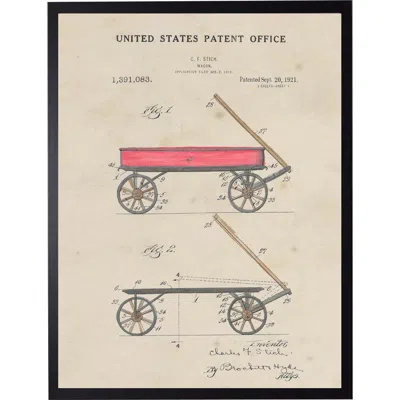 Antique Curiosities Red Wagon Patent In Transparent