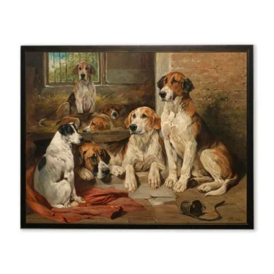 Antique Curiosities Resting Dogs In Multi