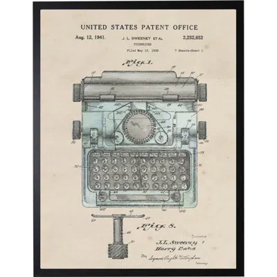 Antique Curiosities Typewriter Patent In Transparent