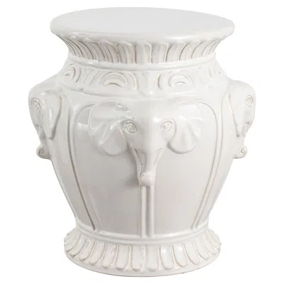 Antique Green Anita 18" Classic Vintage Ceramic Indoor/outdoor 4-elephant Garden Stool,