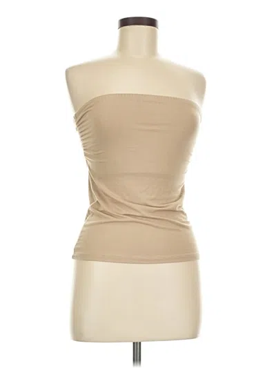 Pre-owned Antistar Tube Top Tan Strapless Neckline Tops In Brown