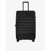 Antler Black Icon Stripe Large Hard-shell Polycarbonate Suitcase 78.5cm In Black