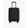 Antler Black Icon Stripe Pocket-front Hard-case Cabin Suitcase 55cm In Black