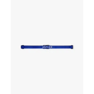 Antler Indigo Blue Classic Logo-print Webbed-polyester Luggage Strap