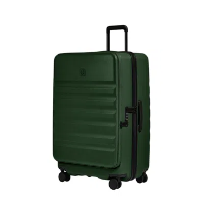 Antler Dual Opening Large Luggage In  Green - Icon Stripe