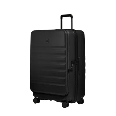 Antler Dual Opening Large Luggage In Black - Icon Stripe