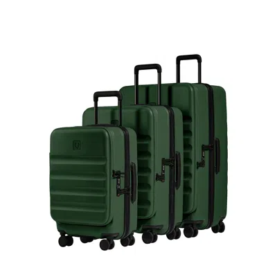 Antler Dual Opening Luggage Set In  Green - Icon Stripe