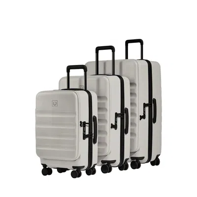 Antler Dual Opening Luggage Set In Taupe - Icon Stripe