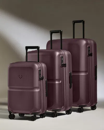 Antler Expandable Carry-on Luggage Set In Lagoon Purple - Single Stripe