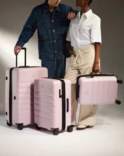 Antler Expandable Carry-on Luggage Set In Moorland Pink - Icon Stripe In Red