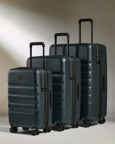 Antler Expandable Carry-on Luggage Set In Navy (indigo) Blue - Icon Stripe In Neutral