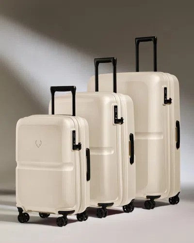 Antler Expandable Carry-on Luggage Set In Warm Taupe - Single Stripe In White