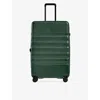 Antler Green Icon Stripe Large Hard-shell Polycarbonate Suitcase 78.5cm In Green