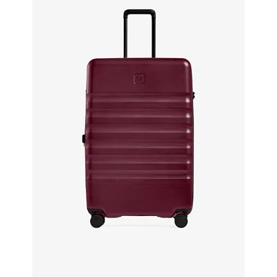 Antler Heather Purple Icon Stripe Large Hard-shell Polycarbonate Suitcase 78.5cm In Red