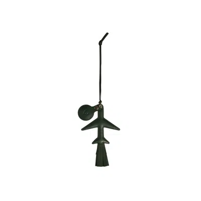 Antler Heritage Leather Aeroplane Airtag Holder In Green