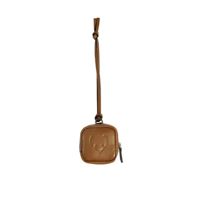 Antler Heritage Leather Airpods Case In Tan In Brown