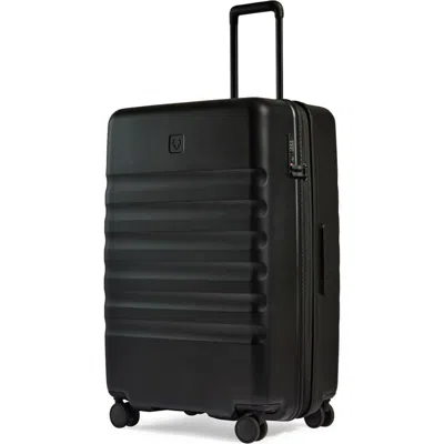 Antler Icon Stripe Large Suitcase In Black