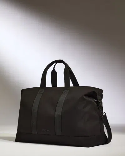 Antler Mens Black Icon Woven Weekender Holdall Bag In Brown