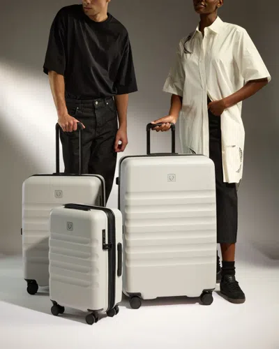 Antler Large Carry-on Luggage Set In Taupe - Icon Stripe In Pattern