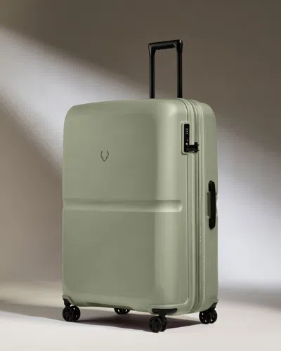 Antler Large Luggage In Clover Green - Single Stripe In Red
