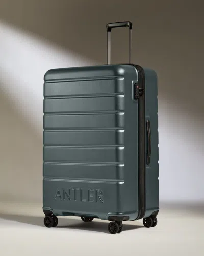 Antler Large Luggage In Granite Gray - Logo In Green