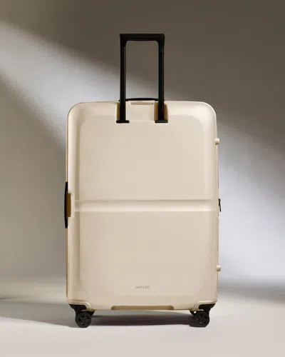 Antler Large Luggage In Warm Taupe - Single Stripe In White