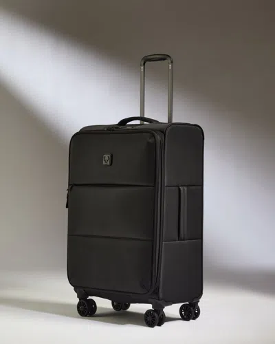 Antler Lightest Medium Luggage In Black - Soft Stripe 2.0 In Pattern