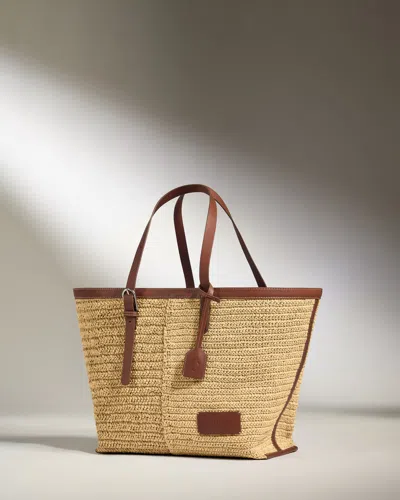 Antler Limited Edition Raffia Tote Bag - Summer Capsule In Brown