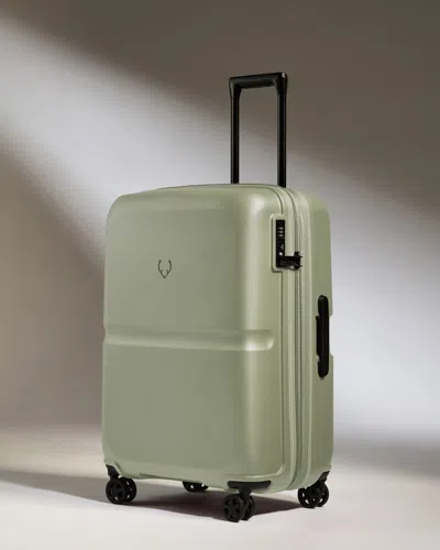 Antler Medium Luggage In Clover Green - Single Stripe In Pink