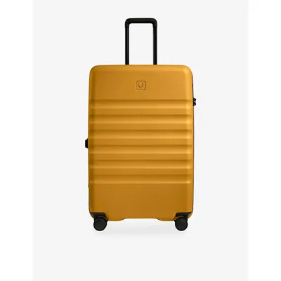 Antler Icon Stripe Large 4-wheel Expandable Suitcase 78cm Mustard Yellow