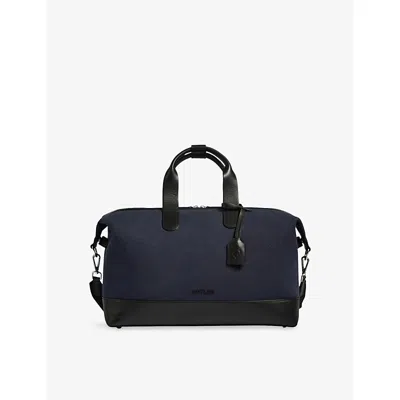 Antler Heritage Cotton And Leather Overnight Bag Navy In Blue