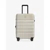 Antler Taupe Icon Stripe Medium Shell Four-wheeled Suitcase 67cm In Taupe