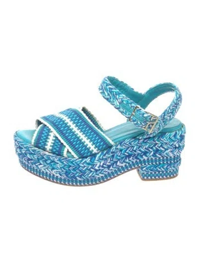 Pre-owned Antolina Jute Striped Sandals In Black