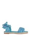 Antolina Paris Woman Espadrilles Turquoise Size 9 Textile Fibers In Blue
