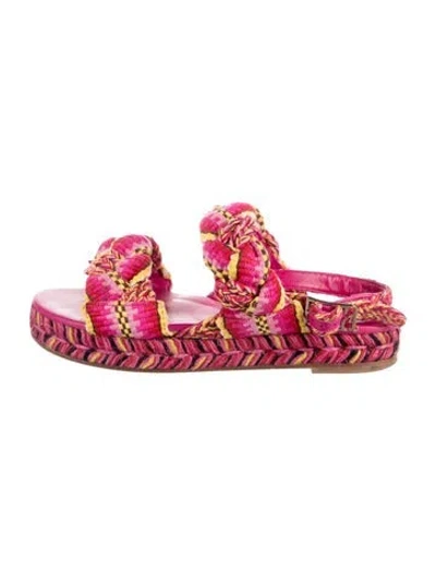 Pre-owned Antolina Patterned Braided Accents Sandals In Pink