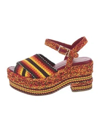 Pre-owned Antolina Printed Braided Accents Espadrilles In Multi