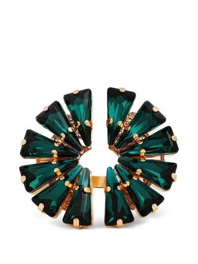 Anton Heunis Afrodita Crystal-embellished Ring In Green
