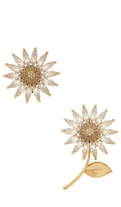 Anton Heunis Asymmetric Daisy Earrings In Gray